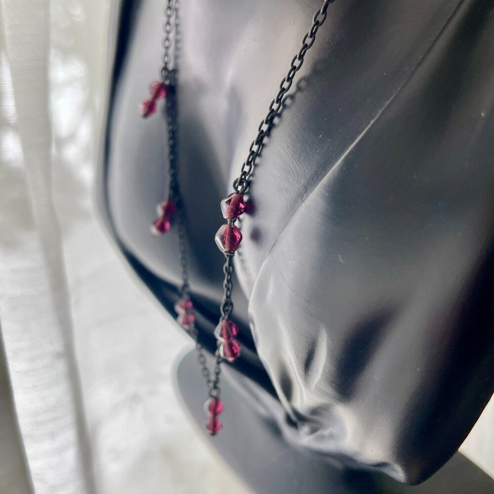 Early 2000s Gothic Style Gunmetal Chain Necklace
